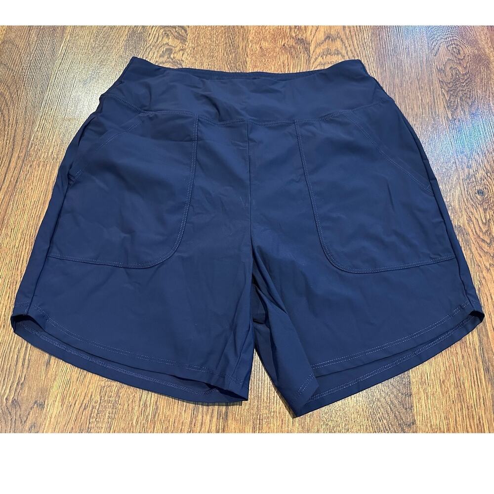 Baleaf High Rise Athletic Shorts Women’s Medium Navy Relaxed Fit Workout